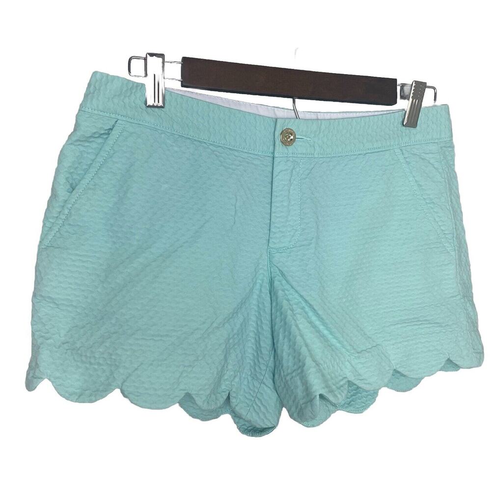 Lilly Pulitzer The Buttercup Dressy Scalloped Shorts Texture Mint Green Size 2